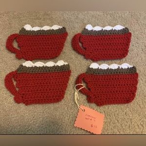 Hand crafted tea cup coasters set
